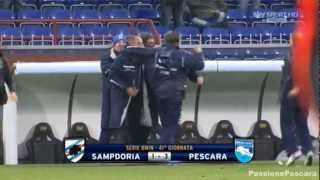 Pescara in SERIE A  Ultimi minuti della partita e festeggiamenti della squadra [upl. by Llebana517]