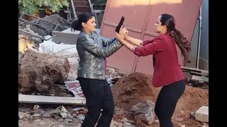 Cid Purvi and Shreya Fight  Making of Cid Eye Gang Episode [upl. by Erbes]