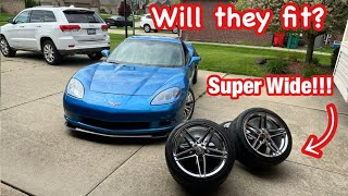 Will Widebody C6 Zo6 wheels fit on my base model C6 Corvette Let’s find out [upl. by Arinaid]