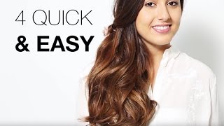 4 quick amp easy hairstyles with Clip In Hair Extensions [upl. by Essile]