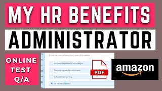 Amazon My HR Benefits Administrator Online Test  Amazon Assessment Test 2024 [upl. by Laws]