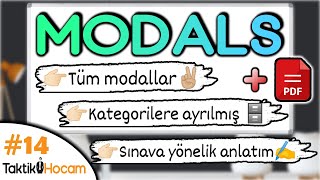 YDS 14  MODALS Konu Anlatımı PDF li  YDS YDT YÖKDİL İNGİLİZCE Modal Verbs Konu anlatımı [upl. by Jabin]