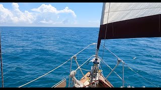 Skipjack Sailing 104 Alone against the Gulf Stream 220 miles solo sail Part 1 of 2 [upl. by Milburt972]