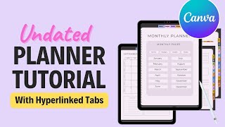 How to Create Undated Digital Planner in Canva with HYPERLINKS Tabsdigitalplanners [upl. by Ahsikyt]