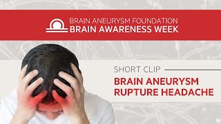 What are the signs of a brain aneurysm headache [upl. by Sabba]