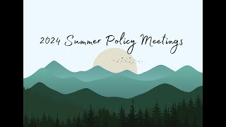 2024 Summer Policy Meetings Edwards CO Week 1 Day2 [upl. by Tapes187]