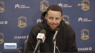 Steph Curry Postgame Interview  Golden State Warriors beat New York Knicks 11099 [upl. by Hedve]