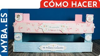 ♻️ Cómo decorar cajas de fresas para comuniones y mesas de dulces Reciclado caja de frutas DIY [upl. by Strohben]