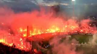 PAOK  Olympiacos 10 Greek Cup semifinal teams entrance Toumba Stadium [upl. by Ilatan]