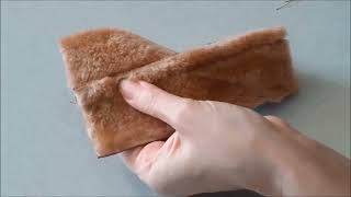 How to Sew Sheepskin Fur Parts Together on Usual Sewing Machine [upl. by Suter]