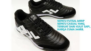 Unboxing amp Review Sepatu Futsal Zethro Alfa Leather 20 In Black White [upl. by Bigelow913]