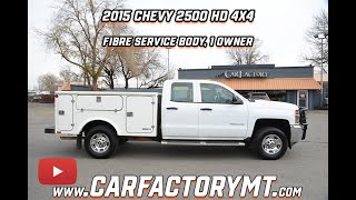 2015 Chevy 2500 HD 4x4  Fibre Service Body 1 Owner [upl. by Bosch]