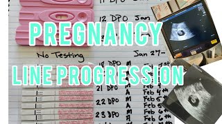 PREGNANCY TEST LINE PROGRESSION LINE POSITIVE AT 19 DPO [upl. by Eineeuq]