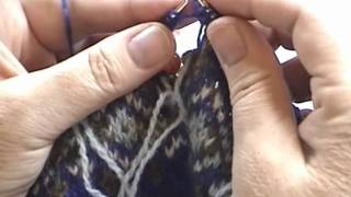 Fair Isle Knit Along Tutorial Part 5 B Beginning the Underarm Steek [upl. by Libbi318]