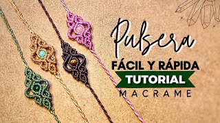 🔮 Pulsera de Macrame FÁCIL con PIEDRA NATURAL 51  DIY Easy Boho Macrame Bracelet Tutorial [upl. by Sadnalor]