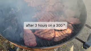 SMOKED VENISON JERKY USING WEBER BBQ GRILL COMING OUT GOOD [upl. by Belicia]