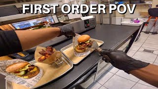 POV FIRST ORDER OF THE DAY  FRIDAY PREPARATION AND COOKING  Making Juicy and Greasy Burger [upl. by Niwre335]