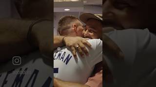 Freddie Freeman Gets PostGame Hugs from Matt Kemp After WalkOff Win worldseries dodgers la mlb [upl. by Laforge]