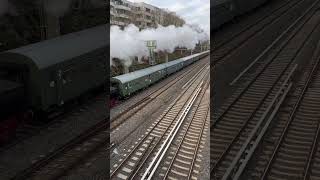 Kriegslok BR 52 88179 on the ringbahn mainline steam dampflok excursion train in Berlin [upl. by Herstein]