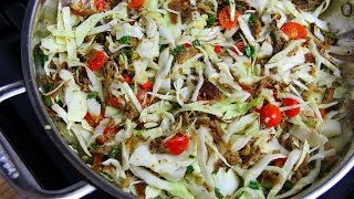 Cabbage With Smoked Herrings  Tasty Tuesdays  CaribbeanPot com [upl. by Anigal]