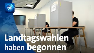 Landtagswahlen in Sachsen und Thüringen haben begonnen [upl. by Ivey]