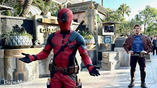 Guardians of the Galaxy Awesome Dance Off with Deadpool amp Wolverine  Disneyland Resort 2024 4K [upl. by Airdnekal]