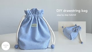 DIY drawstring bag How to make a drawstring bag [upl. by Yntirb267]