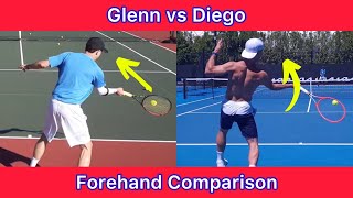 Glenn vs Diego Schwartzman Topspin Forehand Comparison Awesome Tennis Tips [upl. by Melena]