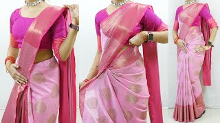 Banarasi silk saree draping tutorial step by step  Sari draping in easy steps  Sari draping guide [upl. by Cranford]