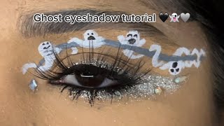 Ghost Halloween eyeshadow tutorial 🖤👻🩶 [upl. by Artinad619]