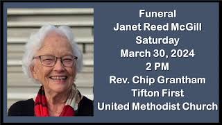 Remembrance Service  Janet Reed McGill  March 30 2024 [upl. by Odlanor]