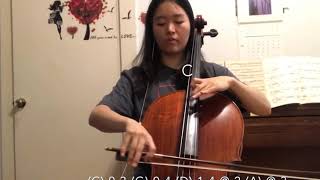 C Major 3 octave arpeggio on the cello Tuning 440Hz [upl. by Felizio]