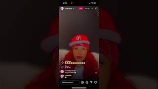 NickiMinaj IG live after Trina says Beyonce is the queen of rap amp unfollowing sis Ming [upl. by Falk225]