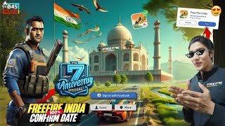 FINALLY FREE FIRE INDIA LAUNCH DATE CONFIRMED FREE FIRE INDIA KAB AYEGA 🇮🇳  FF UPCOMING EVENTS ✅ [upl. by Aliza]