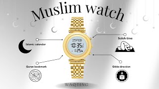 Womens gold watch for muslim salah by Waqting [upl. by Nirrej]