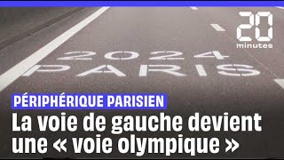 JO de Paris 2024  La voie de gauche du périph devient une « voie olympique » [upl. by Yrroc]