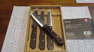 Zwilling 45inch Steakhouse Steak Knife Set with Storage Case First Impressions [upl. by Fem658]