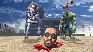 Franklin become pennywisesiren head hulk in Indian bike driving 3d game [upl. by Lertnahs93]