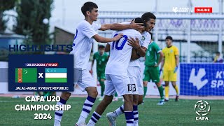 HIGHLIGHTS  Turkmenistan  Uzbekistan  CAFA U20 CHAMPIONSHIP 2024 [upl. by Cristi]