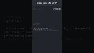 Introduction to JSON in Python pythonlearning programming coding pythoncoding python [upl. by Analed]