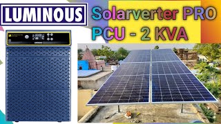 LUMINOUS Solarverter PRO PCU  2 KVA 550wp mono perc half cut luminous solar panel installation [upl. by Elumas]