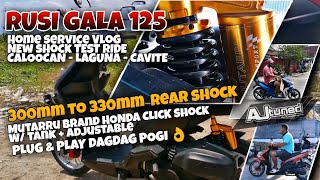 Rusi Gala SC125  Mutarru 330mm rear shock  Rough road Test Home service vlog  Laguna to Cavite [upl. by Ibba]