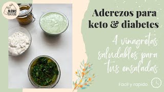 🥗4 ADEREZOS SALUDABLES PARA ENSALADAS EN 10 MIN  VINAGRETAS KETO SIN AZUCAR  Manu Echeverri [upl. by Meldoh818]