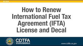 How to Renew International Fuel Tax Agreement IFTA License and Decal [upl. by Anifares]