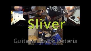 N321 Sliver – Nirvana – Guitarra Baixo Bateria Cover  How to play – Guitar Bass Drums [upl. by Nnylyoj]