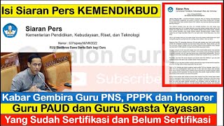 DETAIL Isi RUU SISDIKNAS dari Siaran Pers KEMDIKBUD Kabar Gembira Guru PNS PPPK Honorer Guru PAUD [upl. by Akirej359]