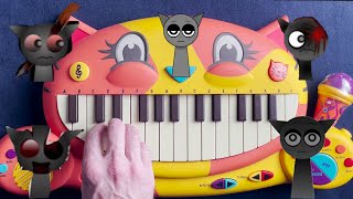 GRAY THEME INCREDIBOX SPRUNKI  PHASE 1234amp 5 ON A CAT PIANO [upl. by Pulling]