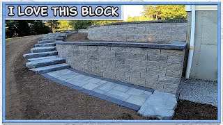 Building a 2 Tier Concrete Block Retaining Wall  Techo Bloc quotSemmaquot [upl. by Naihr]