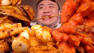 ASMR MUKBANG Spicy Specialty Skewers  매콤한 특제 꼬치튀김Chinese BBQ skewersDakkkochi 닭꼬치ASMRmukbang [upl. by Manthei]