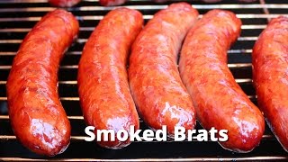 Smoked Brats  Smoked Bratwurst Sausage with Bacon Jam on UDS Smoker [upl. by Ilrebma]